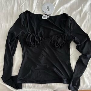 Princess polly HOFFMAN LONG SLEEVE TOP BLACK